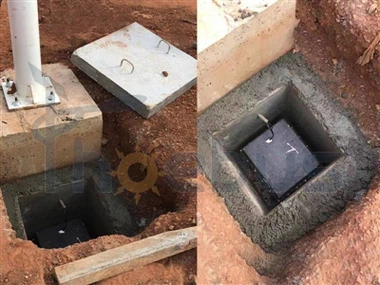 أعمدة ضوء الشوارع والأجزاء المضمنة